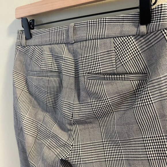 Banana Republic Sloan Plaid Pants Womens Size 0 Grey Skinny Work Slacks Pockets - Picture 5 of 9